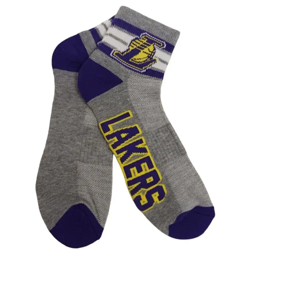 3 Pairs NBA Los Angeles LAKERS Socks Mens Size 6-12 Low Cut Sports Official